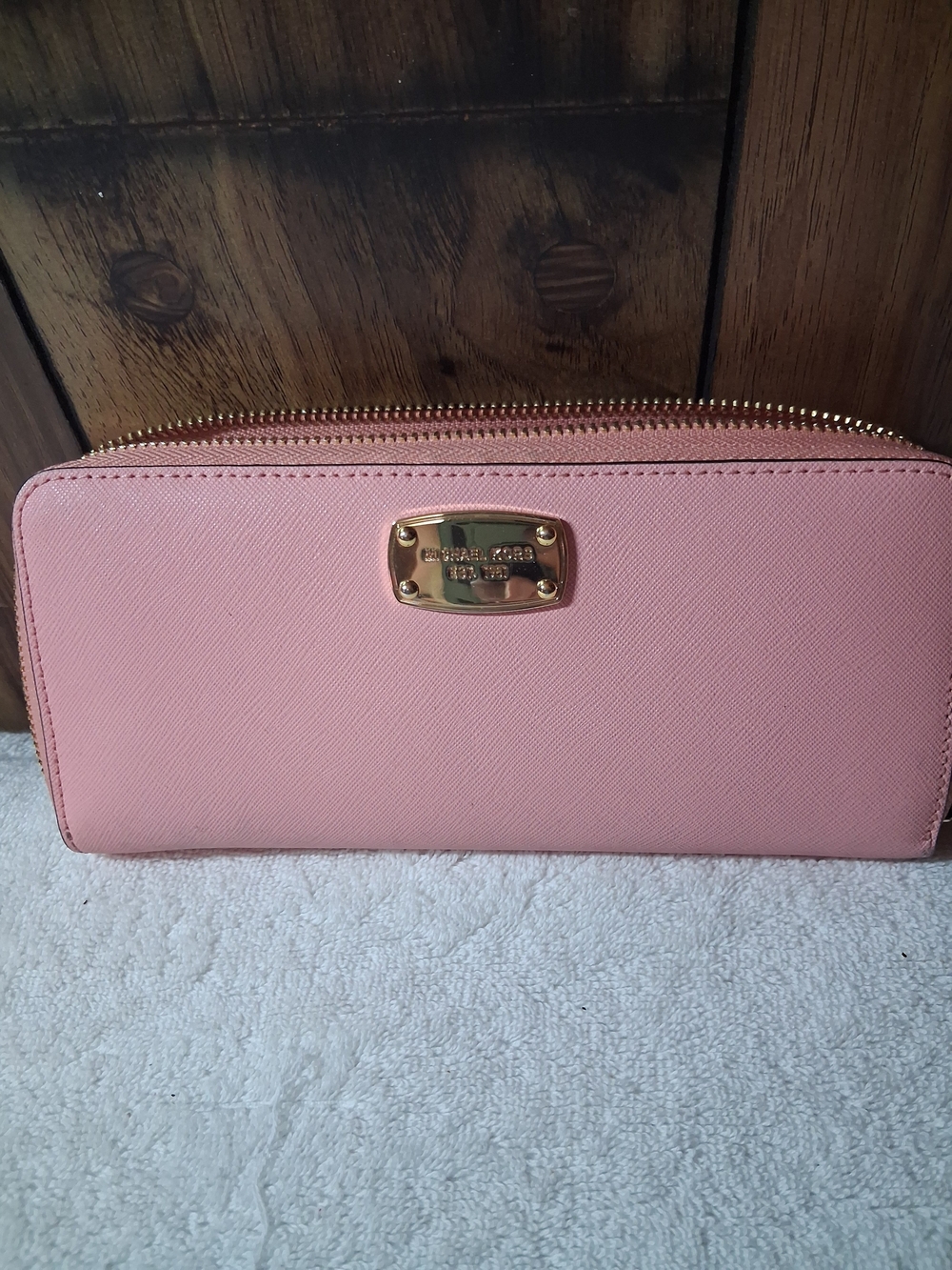 Michael Kors Pink Saffiano Zip-Around Wallet